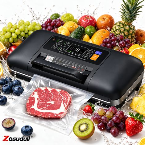 Zosudull – Machine sous vide 175w – 85 kPa Aspiration – Longueur de scellage 30 cm – Pour aliments secs et humides – comprend des sacs et un tuyau externe