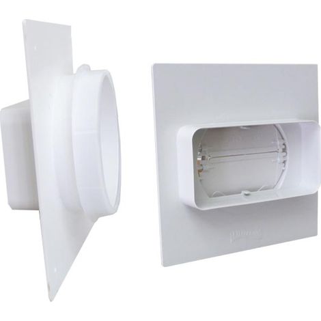 Placca per passaggio a muro per tubo tondo/rettangolare placca pass.muro tubi tondi/rettangolari dn100-150x70 c/valv.non ritorno