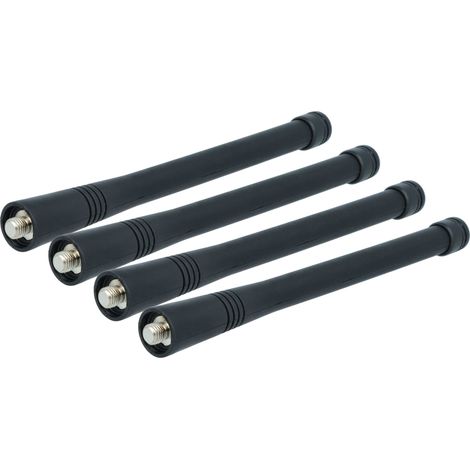 vhbw 4x Antenna compatible with Motorola HT1550, HT50, HT750, HT1550XLS, HT1250-LS+, P10, P100, HT1250-LS, HT600 Walkie-Talkie - 15.1 cm Black