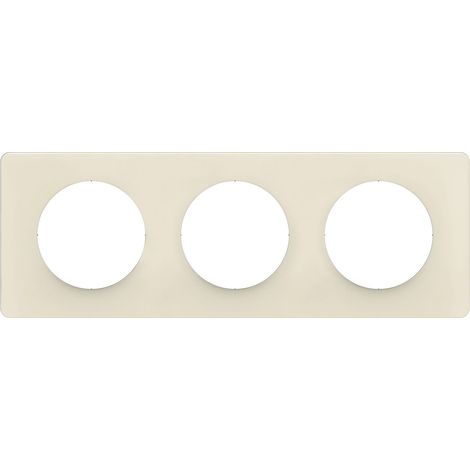 Legrand - Plaque Céliane 3 postes - Blanc Amande (1/2)