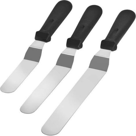 3Pack Spatules coudées à pâtisserie, Spatule Gateau Spatule Coudée,Cake Couteau Outil Patisserie Couteau Palette Pelle (1/4)