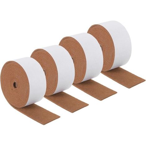 Confezione da 4 rotoli di nastro adesivo in feltro arancione per la protezione antigraffio dei mobili, 4 cm x 4 m. (1/5)