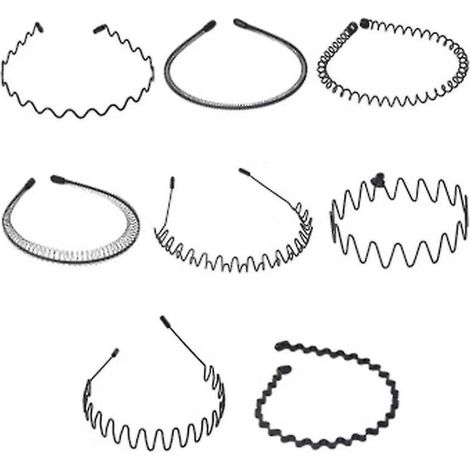 Unisex-Metallstirnband, gewelltes Metallstirnband, rutschfestes elastisches Stirnband (1/5)