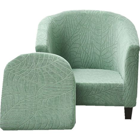 Housse De Fauteuil 1 Place Cabriolet Chesterfield en Tissu Jacquard Extensible Vert (1/5)