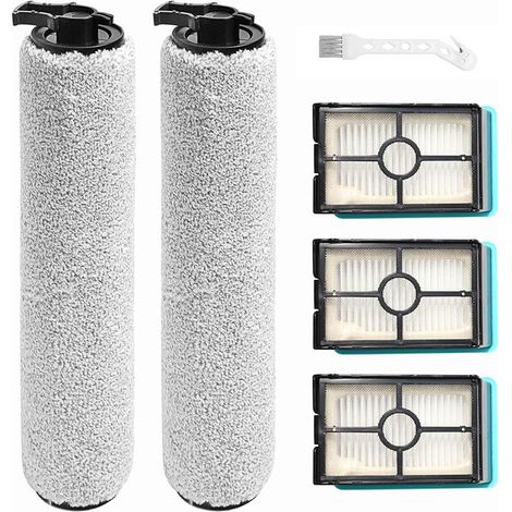 FOREHILL Accessoires rechange pour Bissell Crosswave HF2 / 3845N / 3831 Aspirateur eau et poussire, 2 rouleaux de brosse + 3 filtres (1/5)