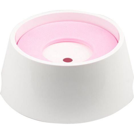 Bol d'eau pour animaux de compagnie lent, bol d'eau automatique pour animaux de compagnie, bol d'eau flottant, bol d'eau flottant, chien chat chiots chaton 1L grande capacité(rose) (1/4)