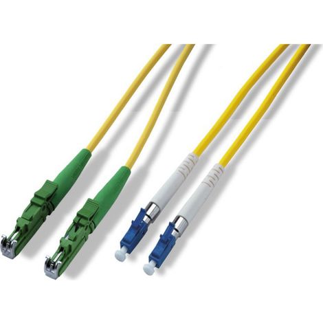 Duplex-Patchkabel E2000 APC8°-LC, OS2, B2ca, gelb, 5 m