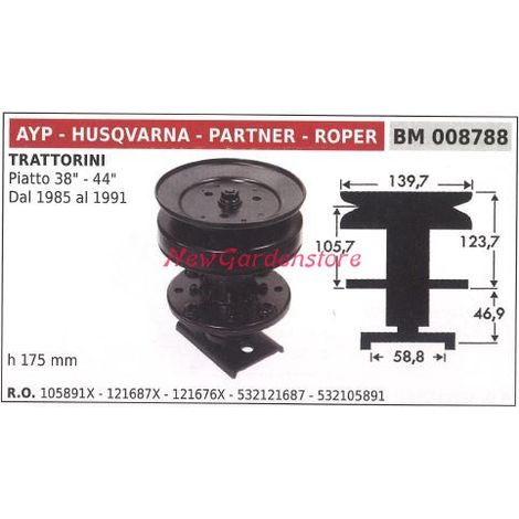 Mozzo portalama trattorino rasaerba tagliaerba piatto 38 44 AYP 008788