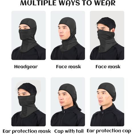 Cagoule masque facial pour hommes et femmes en soie glacée respirante, idéale pour le cyclisme, la pêche et la moto en été. (1/5)
