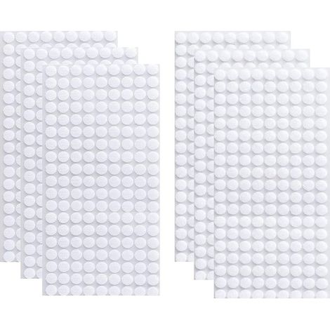 Crochet et Boucle adhésifs, 504Paires 10mm Autocollantes Crochets et Boucles Rond Pastille Adhesive Collant Point Monnaies arrière, Autocollantes Points Arrière Dots Coins (Blanc) (1/5)