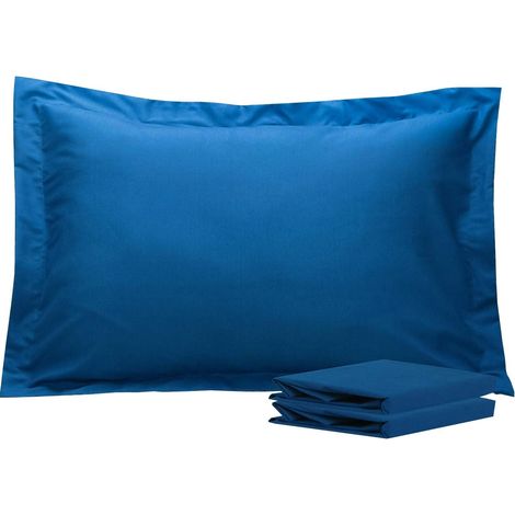ZOLGINAH Taie d'oreiller Volant Plat 50 x 70 cm, Lot de 2 Housse de Coussin en Microfibre Super Douceur, Bleu Royal (1/4)