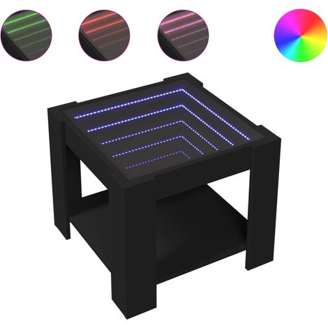 Maison Exclusive - Tavolino Salotto con LED Nero 53x53x45 cm Legno Multistrato
