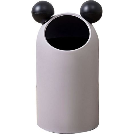 Poubelle design grande capacité ouverture inclinée pour cuisine, salle de bain, bureau et salon, couleur gris. (1/5)