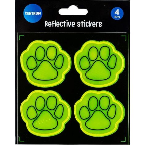 Set di 4 adesivi riflettenti a forma di zampa