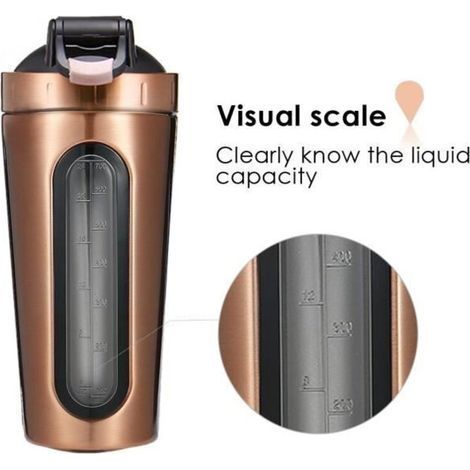 TEMPSA 700ML Protein Shaker Blender Water Bottle with Leak Proof Lid GOLD 700ML (1/4)