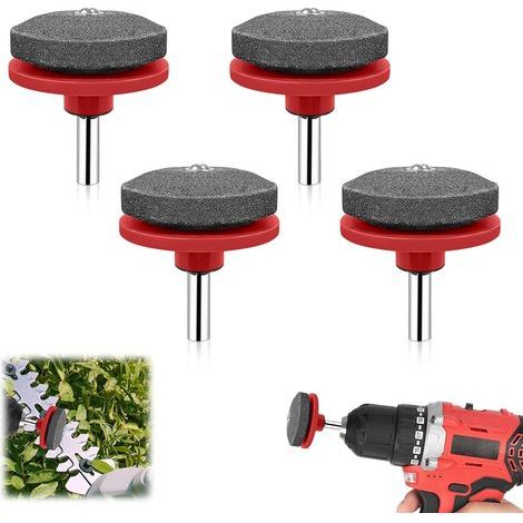 Set of 4 Sharpeners, 6.35mm Shank, Double Layer Corundum, For Electric Drill, Trimmer Blade (1/5)