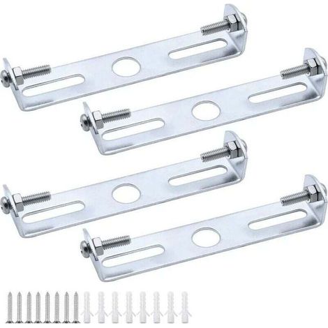 Support de fixation pour plafonnier 105mm – Lot de 4 plaques métalliques galvanisées – Capacité jusqu'à 5 kg – Installation facile avec vis et écrous (1/5)