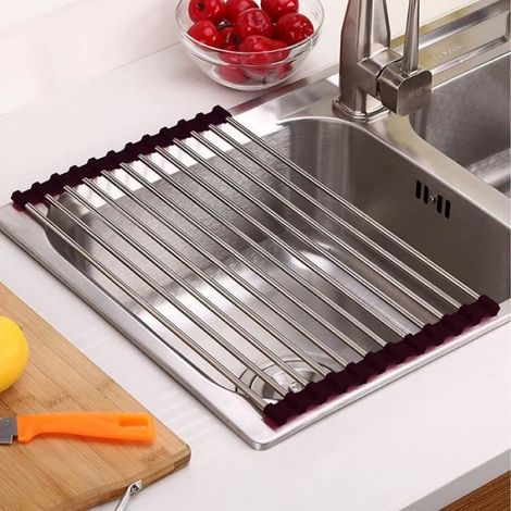 Égouttoir À Vaisselle - Acier Inoxydable 430 - Pliable Pour Évier De Cuisine - 43 X 35 Cm - 1 Pièce (1/4)