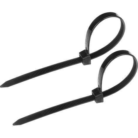 Colliers de serrage autobloquants en nylon noir, qualité industrielle, 4 x 200 mm, lot de 500. (1/3)
