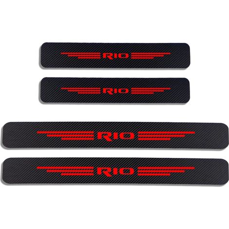 (Pour Rio Rouge) Autocollants de protection de seuil de porte,protection de bas de porte,couvre-pédales,accessoires auto pour Kia Rio 3 4 K2 K3 X-Line Tonic (1/3)