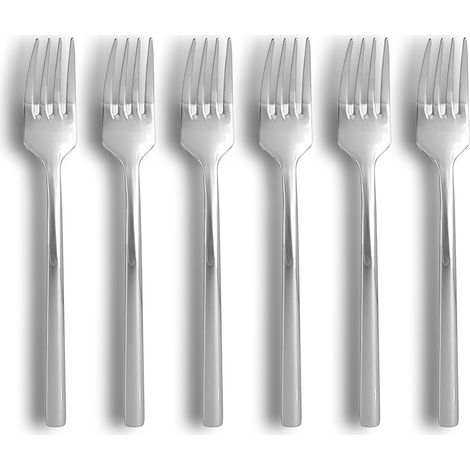 Lot de 6 fourchettes en acier inoxydable, NATURE (1/3)