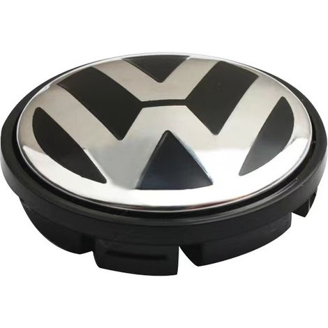 Un jeu d'enjoliveurs pour véhicules Volkswagen – enjoliveurs noirs/chromés de 70 mm – compatibles avec les modèles Golf, Polo et Beetle, 3B7601171 (1/5)