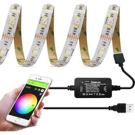 ZigBee 3.0 USB RGBWW LED Strip Works with Hub Bridge for Smart App Voice Control RGB Cool White Warm White (1/5)