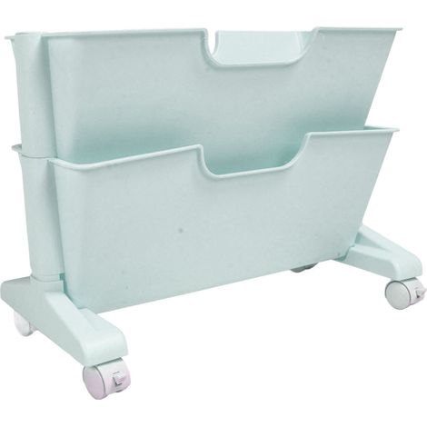 Étagère de bureau amovible à double niveau, petite étagère amovible pour chambre d'étudiant, bleue (1/5)