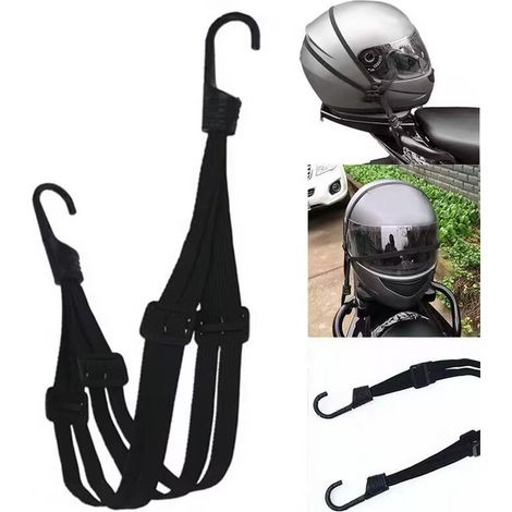 BRAVIX Tendeurs Elastique avec Crochets, 2 Pièces Étendeur Sangle Bagage Réglables, Sangle Élastique avec 4 Boucles Coulissantes pour Moto Fixation de Casque Bagages Sac en Bandoulière (1/5)
