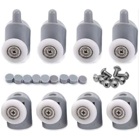 Redom – Lot de 8 rouleaux pour porte coulissante de douche 23mm – Installation facile – Résistance aux chocs – Mouvement fluide et silencieux (1/5)