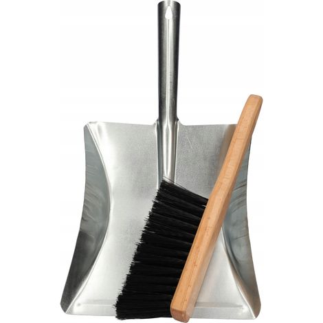 Juego de recogedor y cepillo de metal