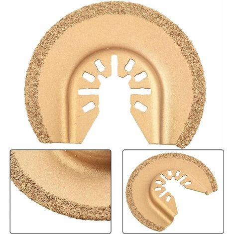 Lame Scie Oscillante, 5 PièCes Lame Outil Multifonction en Carbure, Semi-Circulaire Lame Multitool De Scie Oscillante pour Polir Le Meulage De Grains De Ciment, Coupe De Carreaux