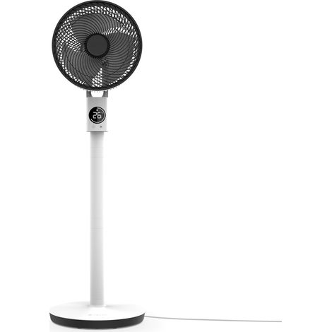 MEACO MeacoFan Sefte 10", ventilador de pedestal, circulación de aire silenciosa, altura ajustable, oscilación horizontal y vertical, motor sin escobillas, control remoto, blanco (1/5)