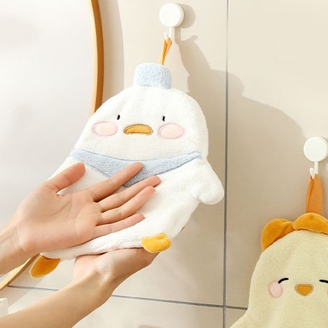 Serviettes de toilette mignonnes et douces en forme de canard, à fixer au mur, adaptées aux cuisines et aux salles de bains. (1/5)
