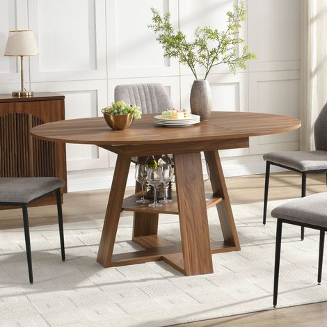 Extendable Oval Dining Table with Storage 4-6 Seater 110-150cm (1/5)