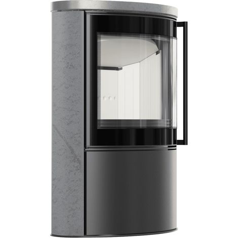 BJORN 150 7 kW freistehender Stahlofen, dekorative GREY SATIN-Speicherkeramik, Keramikabdeckung (1/5)