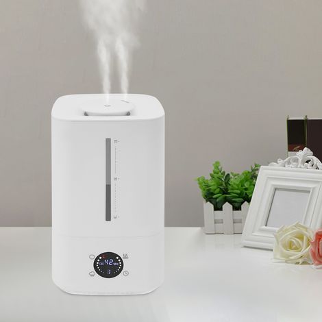 Humidificateur pour chambre à coucher, humidificateur silencieux de 6 litres avec brume chaude et froide, diffuseur d'huiles essentielles, mode veille, chambre d'enfant, plantes, bébé, enfant, blanc (1/5)