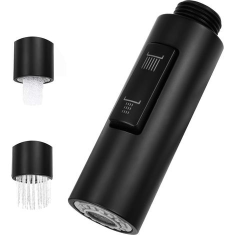 Cabezal rociador extraíble, rociador de grifo de cocina de 2 modos, negro, cabezal de ducha de cocina extraíble, cabezal de ducha de plástico de repuesto, cabezal de ducha para baño (1/5)