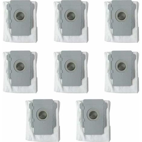 8pcs Sacs jetables Sacs À Poussière de Rechange pour Aspirateur i7+i3 E5 E6 S9 Robot Base Autonettoyante, Kit d'accessoires de Sacs d'élimination de la Saleté (1/5)