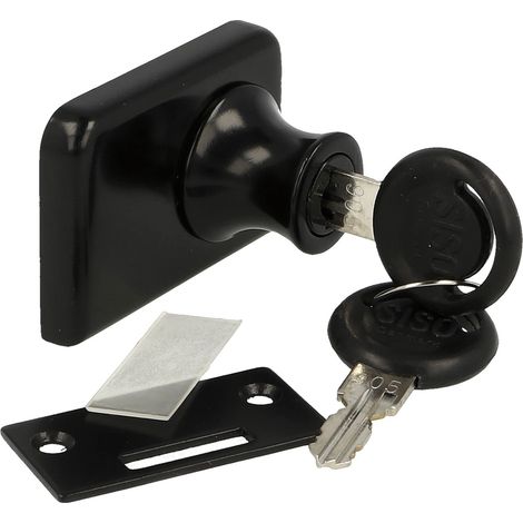 Serrure à double cylindre pour porte en verre Noir (1/3)