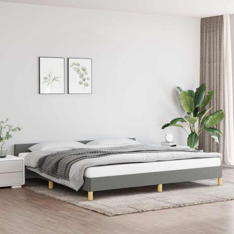 Cama sin colchón tela gris oscuro 200x200 cm (1/5)