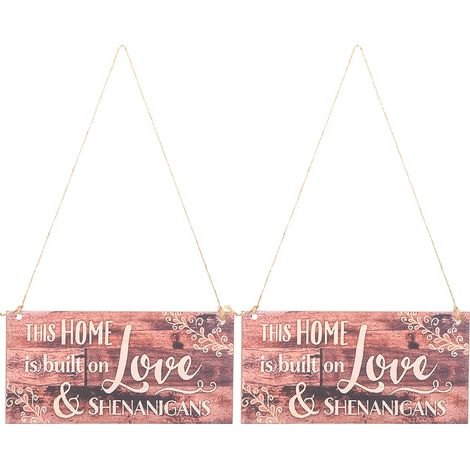 Lot de 2 plaques de bienvenue en bois à suspendre pour porte, fenêtre ou mur – décoration à faire soi-même (1/5)
