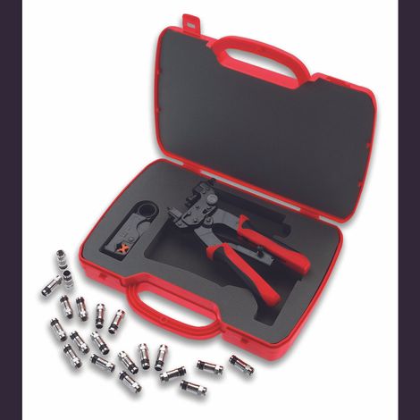 Cimco  106154 Crimpzange  Wetterfeste Koaxialanschlüsse, Koaxial-Steckverbinder BNC, F, RCA    RG6,