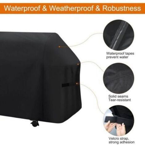Housse Pour Barbecue - Tissu Oxford 600D Doublé PVC - Résistante Aux Intempéries Et Aux UV - Dimensions 190 X 71 X 117 Cm - Noir - 1 Pièce (1/4)