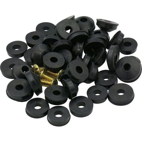 Kit 58 pièces rondelles robinet – Joints caoutchouc, vis laiton (1/4)