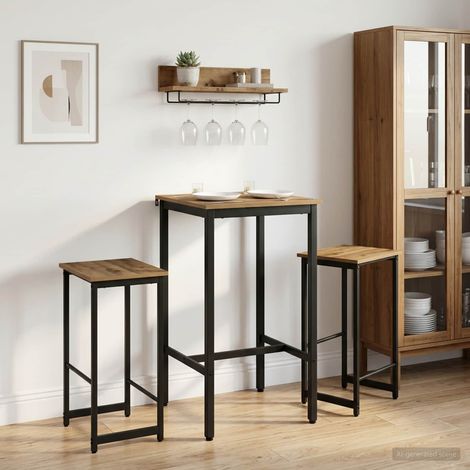 vidaXL Taburete de bar 2 uds. Roble artisan 40 x 32 x 64 cm (1/5)