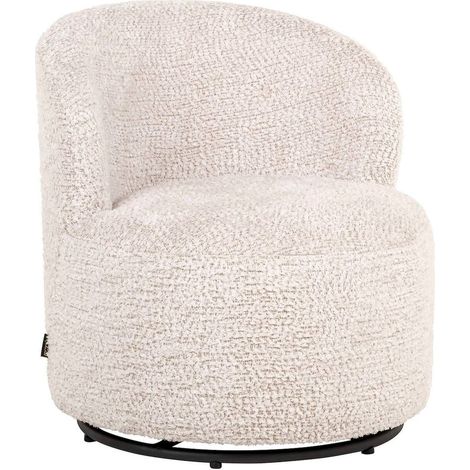 fauteuil lounge enfant crème pivotant douceur et confort - crème bouclette chaleureuse (1/5)