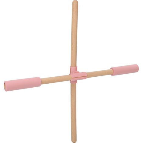 Bâton de yoga en hêtre et NBR, correcteur de dos voûté, entraînement corporel, accessoire léger pour exercices physiques. (1/5)