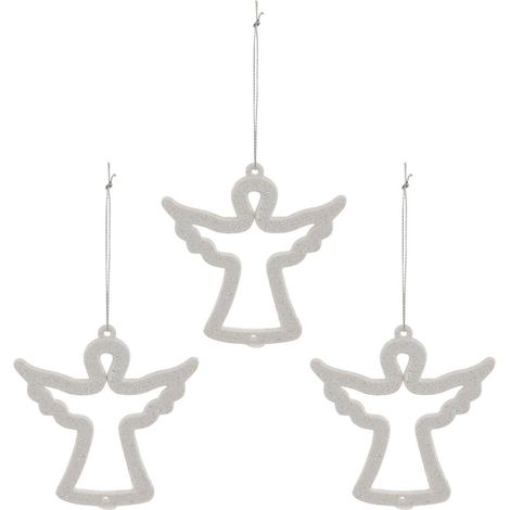 Set di 3 angeli h.9cm bianco - Feeric lights & christmas