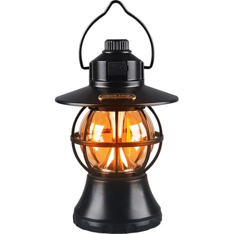 Retro-LED-Campinglaterne Vintage-ABS-LED-Laterne, Außenzeltbeleuchtung, Campingausrüstung zum Aufhängen von Werkzeugkästen, Motorhauben und Rahmen (1/5)